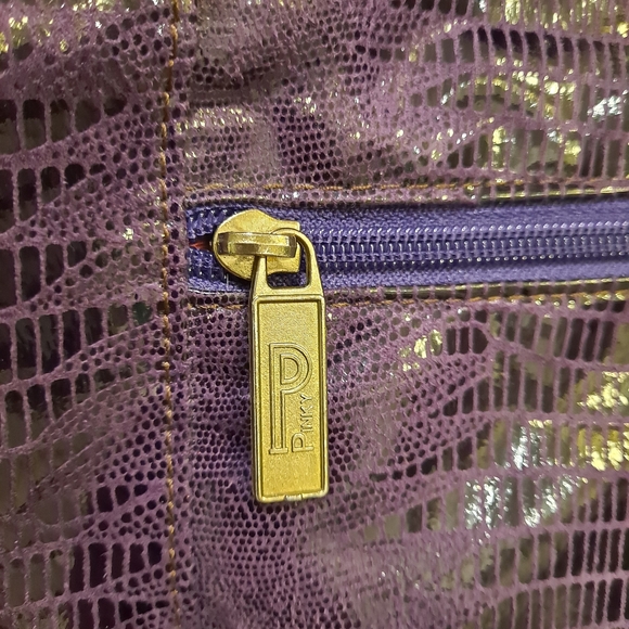 Pinky Bags Shimmering Snakeskin Purple Hobo Shoulder Bag - Picture 3 of 10